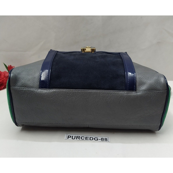 Tory Burch Multicolor Leather Suede Double Handles Zipper Satchel Shoulder Bag - Picture 6 of 16